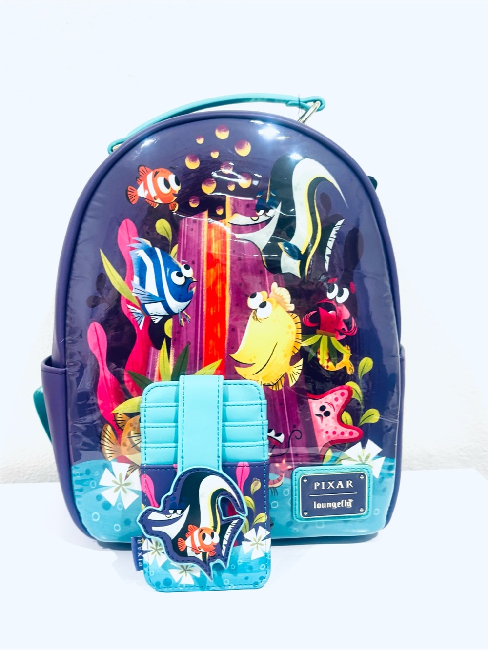 Loungefly Disney Pixar Finding Nemo Mini Backpack & Card Holder Set
